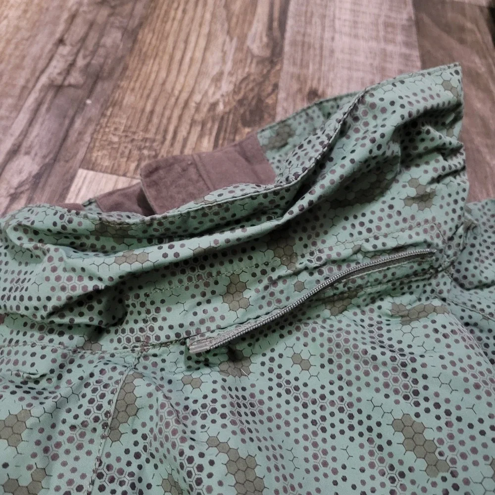 The North Face Green Jacket Size XL Hexagon Pattern Centipede Camouflage